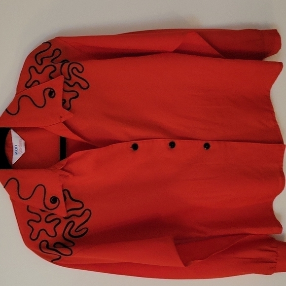 Vtg AVON 1970s Swirl Ribbon Long Sleeve Button Down Shirt - Picture 3 of 7